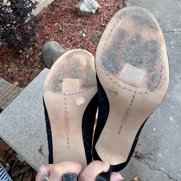 Vince Camuto Black Woven Heeled Boots - Picture 4 of 4